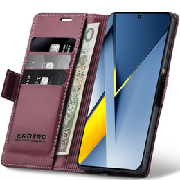 Husă flip lucioasă ERBORD Litchi pentru Xiaomi Poco F8 Ultra