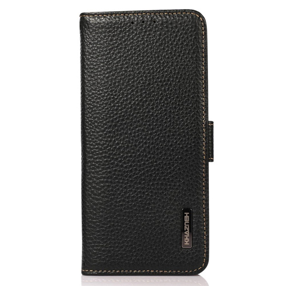 KHAZNEH RFID caz pentru Samsung Galaxy S23 Ultra, Litchi Texture, negru