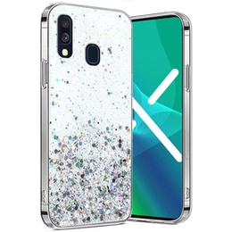 Huse pentru Samsung Galaxy A40, Glittery, transparentă