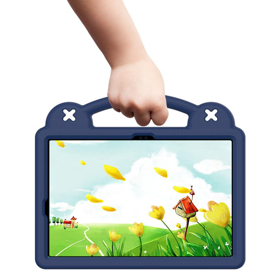 Husă pentru copii pentru Samsung Galaxy Tab S10 Lite / S10 FE / S9 FE, Cute Patterns, cu suport, albastru închis