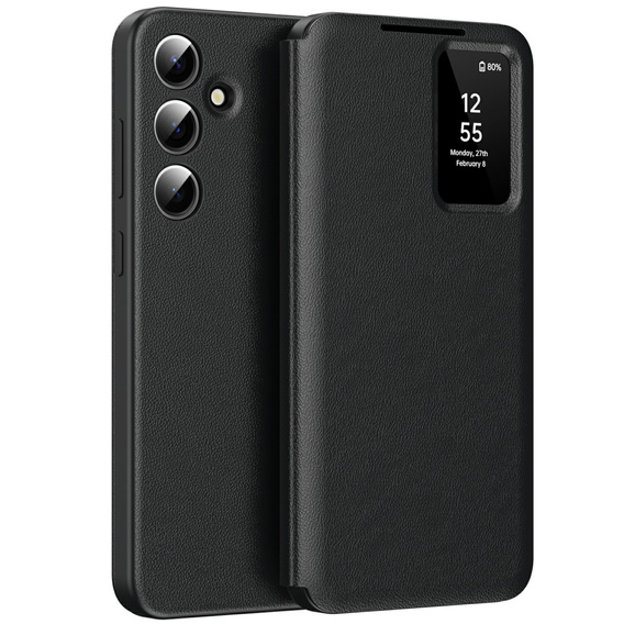 Husă cu clapetă pentru Samsung Galaxy A56 5G, Smart View Wallet, negru