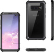 Huse pentru Samsung Galaxy S10 Plus, Dexnor Full Body Rugged, transparent / negru