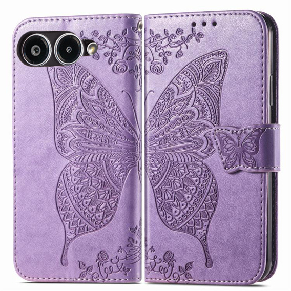 Cu clapetă pentru T Phone 3 5G, Butterfly, violet
