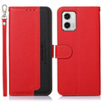 Cu clapetă pentru Motorola Moto G73 5G, KHAZNEH RFID, roșu / negru