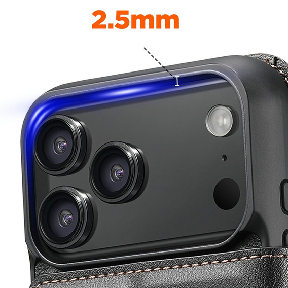 Husă flip 2 în 1 pentru iPhone 17 Pro Max, SUTENI, pentru MagSafe, negru