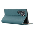 Husă din piele pentru Samsung Galaxy S23 Ultra, ERBORD Grain Leather, albastru