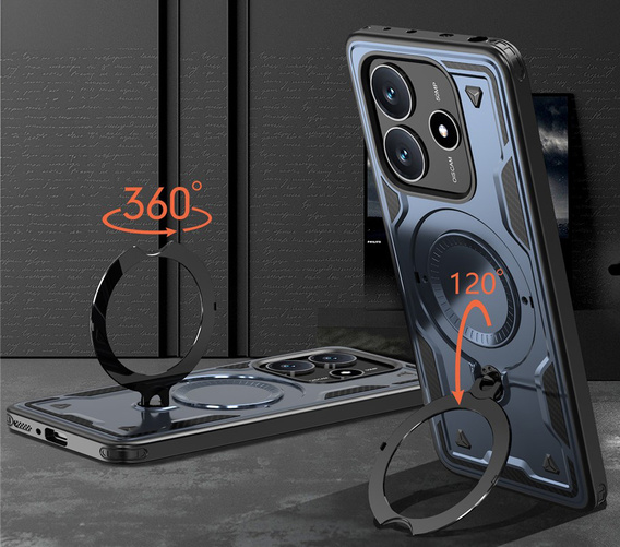 Carcasă pentru Xiaomi Redmi Note 14 5G, Military MagSafe, albastru + 9H Glass