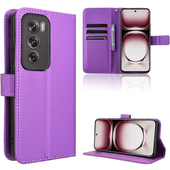 Cu clapetă pentru Oppo Reno 12 Pro, Wallet Smart Magnet, violet