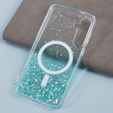 Husă pentru Samsung Galaxy S24, Glittery, pentru MagSafe, verde