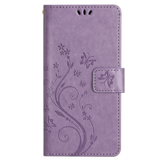 Cu clapetă pentru Samsung Galaxy A55 5G, Wallet, Butterfly, violet