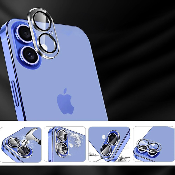 Sticlă temperată pentru camera foto pentru iPhone 16 / 16 Plus, negru