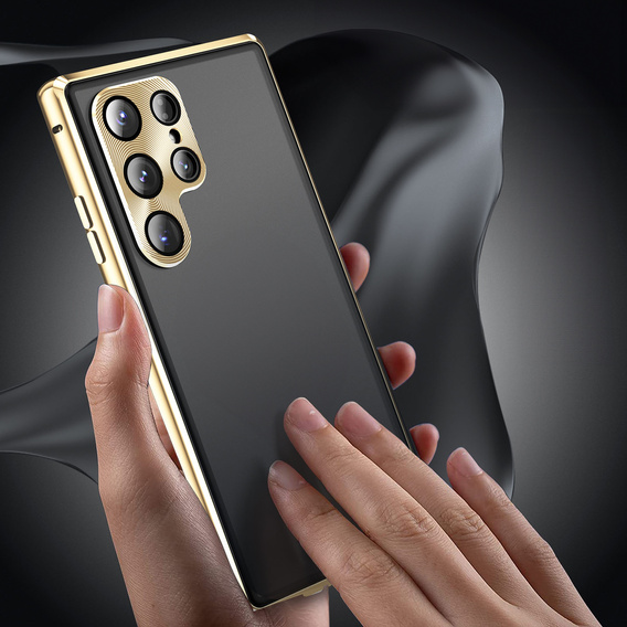 Husa pentru Samsung Galaxy S25 Ultra, Magnetic Dual Glass, de aur