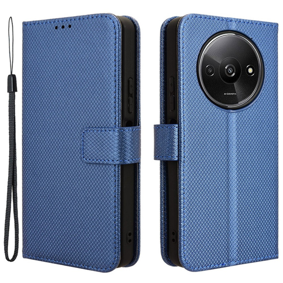 Cu clapetă pentru Xiaomi Redmi A3, Wallet Smart Magnet, albastru