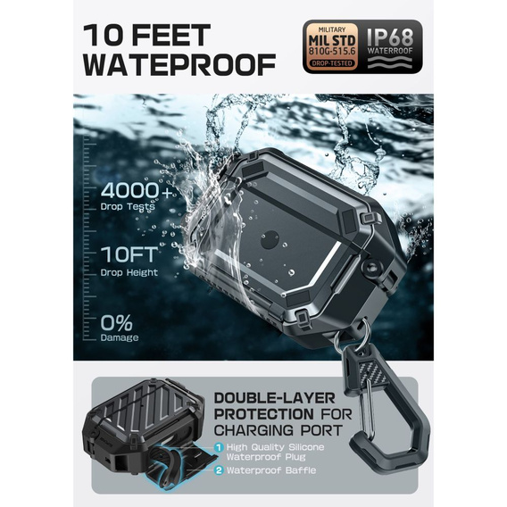 Husă de protecție Supcase Unicorn Beetle Pro MagSafe IP68 pentru Apple AirPods Pro 3