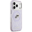 Husă MagSafe cu logo Karl & Choupette Heads IML Glitter Karl Lagerfeld pentru iPhone 17 Pro