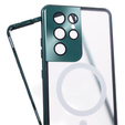 Carcasa Magnetic Dual Glass MagSafe pentru Samsung Galaxy S21 Ultra, verde