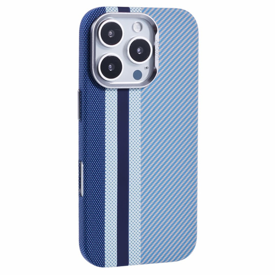 Carcasa pentru iPhone 16 Pro, Carbon Fiber MagSafe, albastru