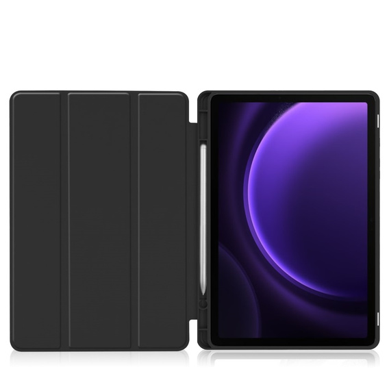 Husă pentru Samsung Galaxy Tab S10 Lite / S10 FE / S9 FE, Smartcase cu spațiu pentru stylus, negru