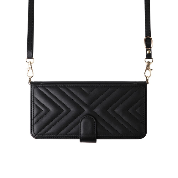 Carcasă cu clapetă pentru Oppo Reno 13F 5G, Crossbody Leather Wallet, negru