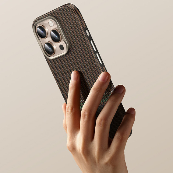 Husă BENKS Kevlar Magnetic Armor Pro Prestige 600D Y066 pentru MagSafe cu buton activ pentru iPhone 16 Pro Max