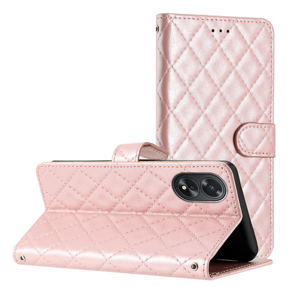 Cu clapetă pentru Oppo A38 4G / Oppo A18 4G, Wallet, BINFEN COLOR, roz rose gold