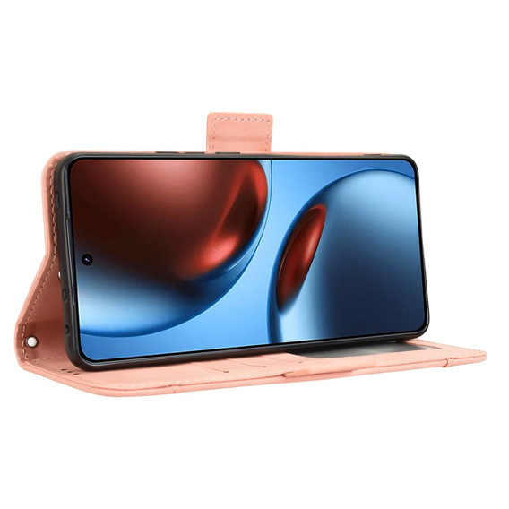 Cu clapetă pentru Realme GT 7 / 7T, Card Slot, roz