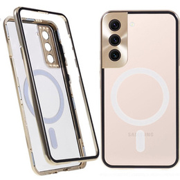 Carcasa Magnetic Dual Glass MagSafe pentru Samsung Galaxy S21+ Plus, de aur