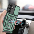 Carcasă blindată pentru Samsung Galaxy A26, CamShield Slide, verde + sticlă călită 9H