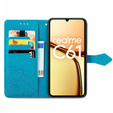 Cu clapetă pentru Realme C61, Mandala, albastru