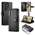 Cu clapetă pentru Samsung Galaxy S25 Ultra, Wallet Zipper Pocket, negru