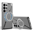 Husă pentru Samsung Galaxy S25 Ultra, GKK Kickstand Ring, pentru MagSafe, gri