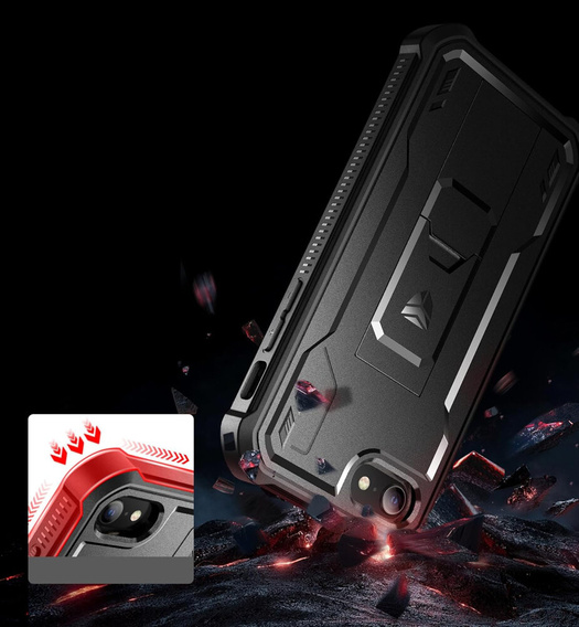 Husă blindată pentru iPhone 7 / 8 / SE 2020 / SE 2022, Dexnor Full Body, negru