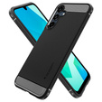 Carcasa Spigen pentru Samsung Galaxy A16 4G/ 5G, Rugged Armor MagSafe, negru + Tempered Glass 9H