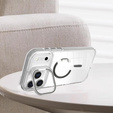 Husă pentru iPhone 17 Pro, pentru MagSafe, cu suport, transparentă cu inserții gri