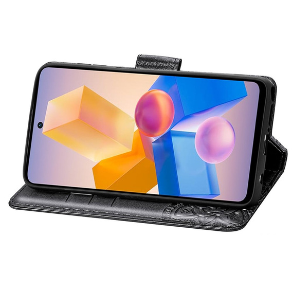 Cu clapetă pentru Infinix Hot 40i, Butterfly, negru