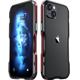 Husa LUPHIE pentru iPhone 14, Armor Bumper, negru / roșu