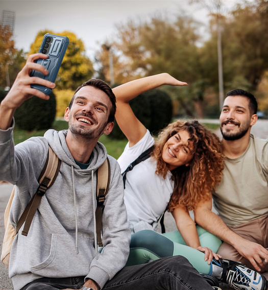 Husă blindată pentru Samsung Galaxy S25, Dexnor Full Body (Two Frames), albastru închis