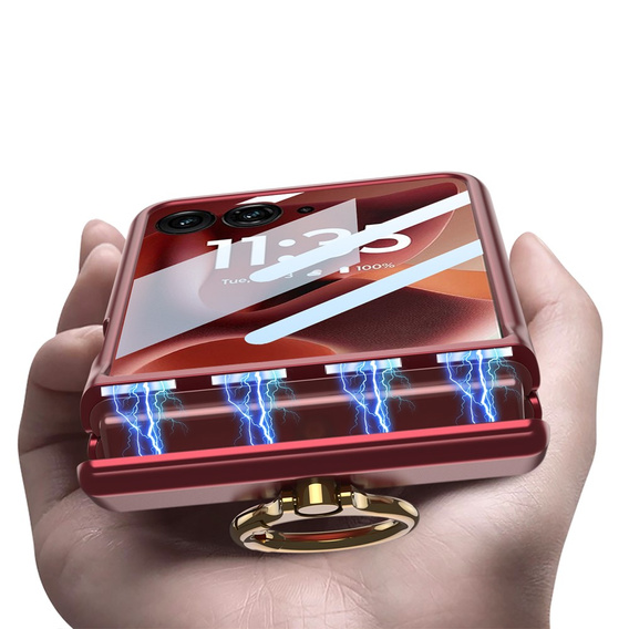 Husă cu suport și balama de protecție pentru Motorola Razr 60 Ultra 5G