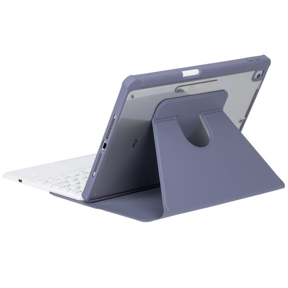 Husă pentru tastatură pentru iPad 11" 2025 A16 (11 gen.) / iPad 10.9" 2022 (10 gen.), Rotary 360° Leather, violet