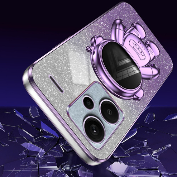 Husa pentru Xiaomi Redmi Note 13 Pro+, Glitter Astronaut, violet
