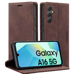 Husă pentru Samsung Galaxy A16, ERBORD Vintage, portofel cu clapetă, cafea