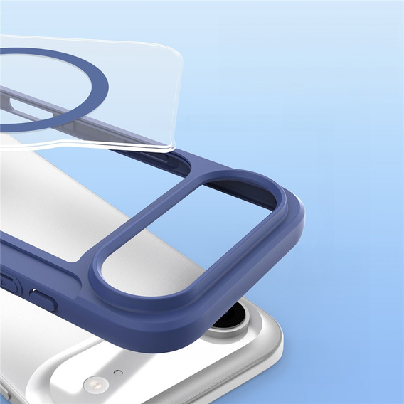 Husă Dux Ducis pentru iPhone Air, Skin X Pro, cu clapetă, pentru MagSafe, albastru marin