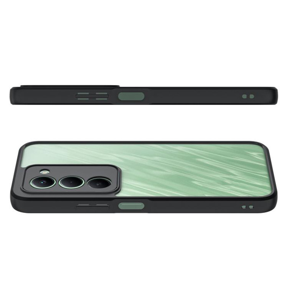 Carcasă pentru Xiaomi Redmi 15 5G / 4G, cu protecție pentru cameră, transparentă cu laturi negre