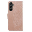 Cu clapetă pentru Samsung Galaxy S23 FE, Butterfly, roz rose gold