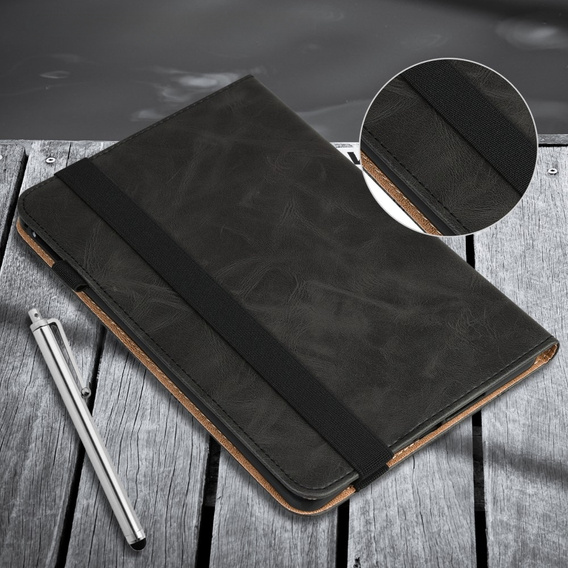 Husă pentru Samsung Galaxy Tab A9, Classic, cu spațiu pentru stylus, negru