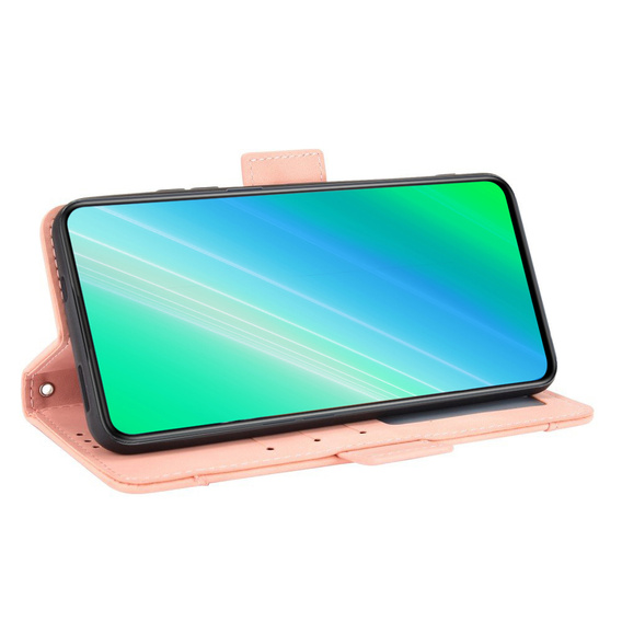 Cu clapetă pentru Motorola Moto G73 5G, Card Slot, roz