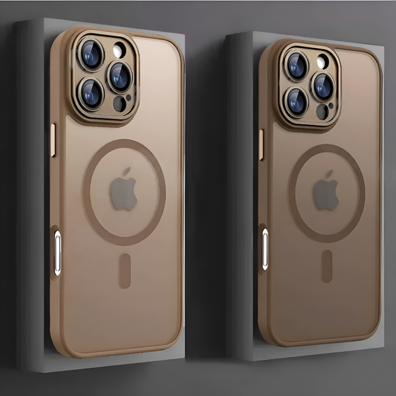 Husă pentru iPhone 16 Pro, pentru MagSafe, ERBORD Matt Case, desert titanium + sticlă pentru ecran