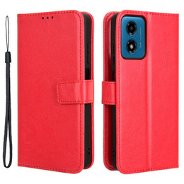 Cu clapetă pentru Motorola Moto G24 / G24 Power / G04, Crazy Horse Wallet, roșu