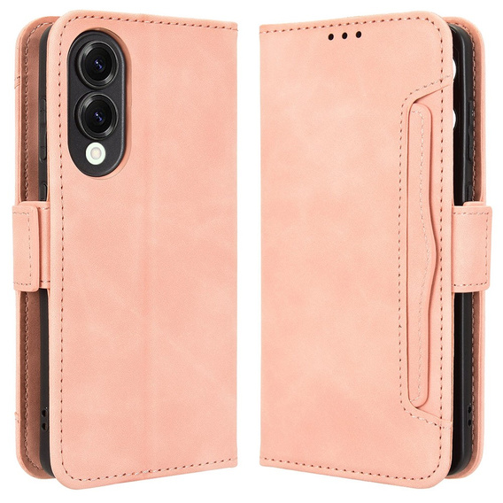 Cu clapetă pentru Samsung Galaxy S25 Edge, Card Slot, roz