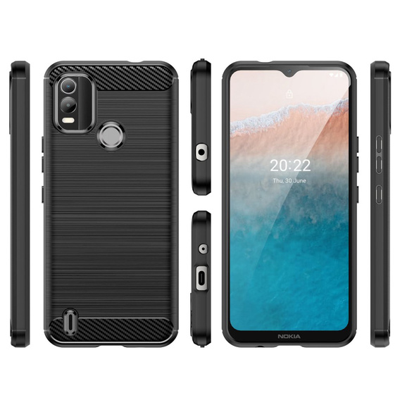 Huse pentru Nokia C21 Plus 4G, Carbon, negru